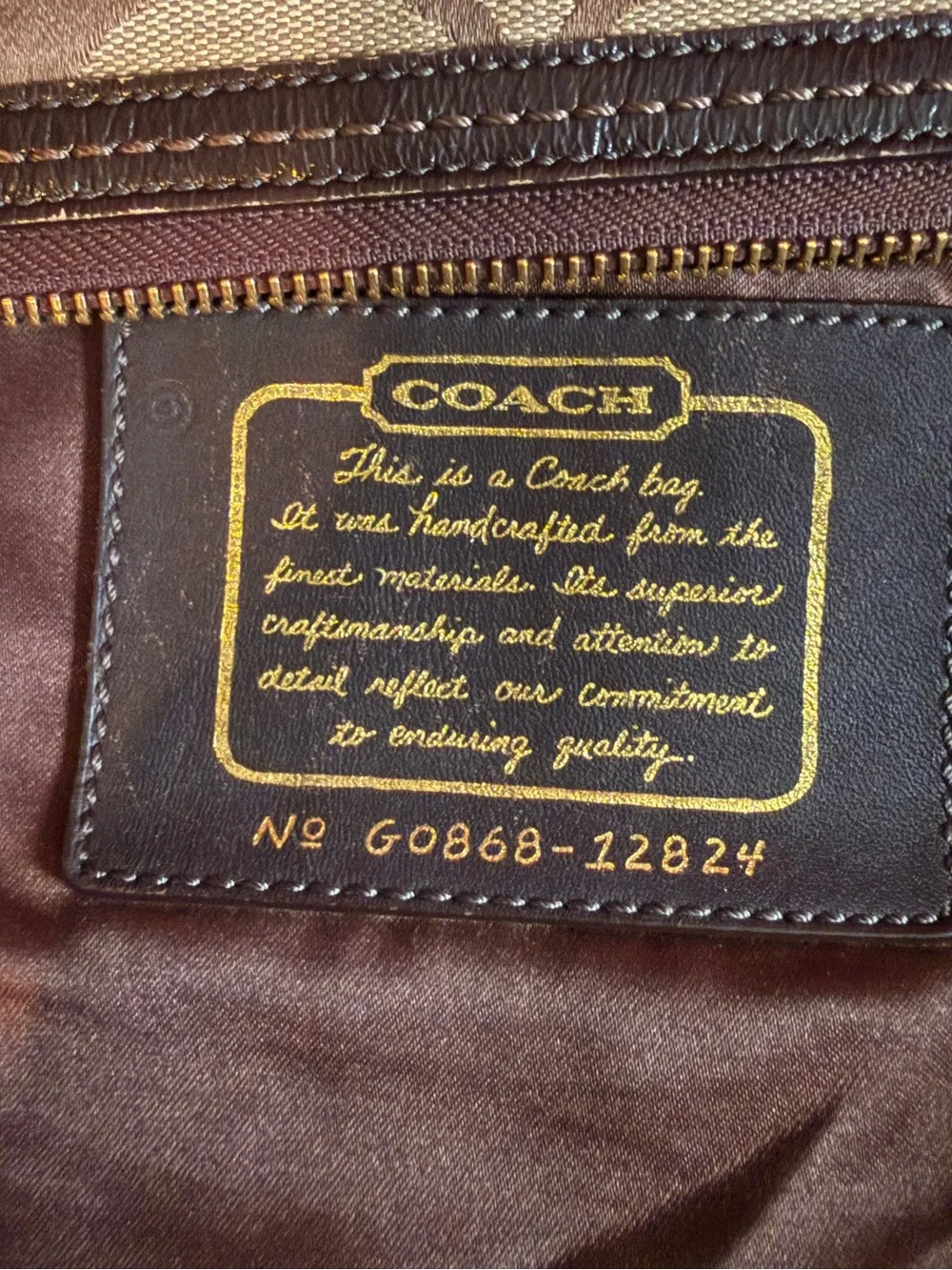 Coach Brown Jacquard Leather Zoe Hobo Bag 12824